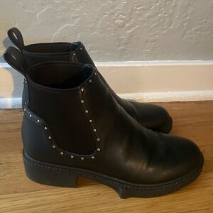 Coach Lory Bootie - black with gold studs